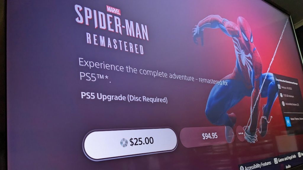 🕷️ Marvel Spider-Man Remastered PS5 Edition Sony Playstation 5